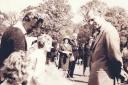 In May 1965 the Duke of Edinburgh met members of East Howe Youth Club at Brockenhurst camp site when they were doing their bronze award for the Duke of Edinburgh Awards. Boy on the left is John White. Picture taken by Ray Cozins