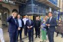 Housing secretary Robert Jenrick (middle) in Boscombe with (l-r) Bournemouth East MP Tobias Ellwood, BCP Council leader Drew Mellor and deputy leader Phil Broadhead