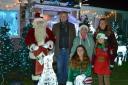 Martin Clunes at the Christmas lights house in White Close, Bradpole