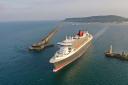 Queen Mary 2 leaving Portland Harbour