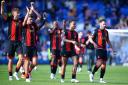 Bournemouth players celebrate victory after the final whistle in the Premier League match at Goodison Park, Liverpool. Picture date: Saturday August 31, 2024.