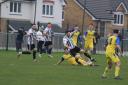 Action from Colwyn Bay's 2-1 win against Llay Welfare