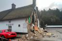 The collapsed pub wall