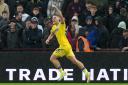 Crystal Palace's Justin Devenny celebrates scoring their side's second goal of the game during the Premier League match at Villa Park, Birmingham. Picture date: Saturday November 23, 2024.