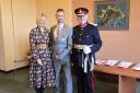 Rob pictured with his wife Carla and Lord Lieutenant of Dorset