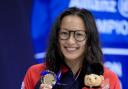 Great Britain's Alice Tai with her Gold Medal after winning the Women's 100m Freestyle S8 Final during day one of the World Para Swimming Allianz Championships at The London Aquatic Centre, London. PA Photo. Picture date: Monday September 9,