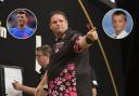 Scott Mitchell tried to tempt a young Ben White into darts instead of football (Pictures: Lawrence Lustig, PA & St Michael's School)