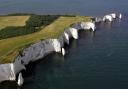 Old Harry Rocks and Ballard Down. Picture:  Richard Crease  with Bournemouth Helicopters