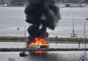 Parkstone Yacht Club fire. Picture: Abbie Shepherd