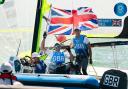 Portland's Stuart Bithell, left, and Dylan Fletcher celebrate their Olympic gold at Tokyo 2020