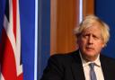 Photo shows Boris Johnson during a coronavirus press conference. Photo via PA/Adrian Dennis.