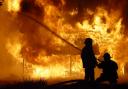 Firefighter firemen stock fire photo.