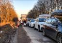 Picture taken with permission from the twitter feed of Manny Marotta of refugees fleeing the Ukrainian city of Lviv towards the Polish boarder following Russia's invasion of Ukraine. (via PA)