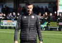 Hamworthy United manager Tim Sills before his side's FA Vase quarter-final tie with Southall FC, March 12, 2022 (Pic: Dale James / sportsshots.org.uk)