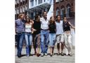 Language school pupils in Bournemouth town centre