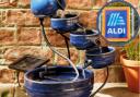 (Background) Gardenline Water Feature (Aldi) (Circle) Aldi logo (PA)