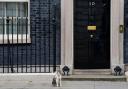 Larry the cat sits outside 10 Downing Street, Westminster, London. Credit: PA