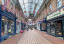 Bunting inside Westbourne Arcade for the coronation