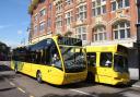 Yellow buses.