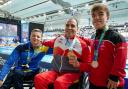 Leo McCrea (right) poses with fellow podium finishers