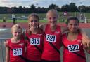 Wimborne AC relay team Ava Elliott Smith, Kayla Robbins, Aspen Stobart and Rosie Gollings