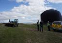 PC Sebastian Haggett and PCSO Chris Mullens visit a farmer in the Sixpenny Handley area