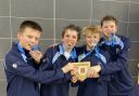 The junior boys' quartet took home second in the