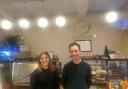 Rob Lindsell with an employee at Fika