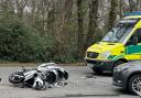 A crashed motorbike in Holton Heath