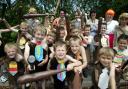 Pic Corin Messer - 12/6/04 - pcorfe2 Corfe Mullen Carnival. 2nd Corfe Mullen Beavers as the Flintstones. COPYRIGHT - BOURNEMOUTH DAILY ECHO.