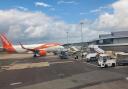 An easyJet flight at Bournemouth Airport on Saturday