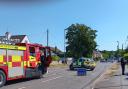 Road cordoned off and emergency services on scene in Ringwood