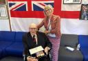 Boyd Salmon, 100, of Lymington, with his replacement medals. He was accompanied by his daughter Nicola