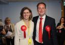 General Election 2024 count at Kings Park  Leisure and  Learning Centre  in Bournemouth . Featuring the counts from Bournemouth West , Bournemouth East, Poole and Christchurch.  Jessica Toale and Tom Hayes  celebrate winning both seats for Labour in