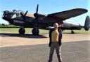 Bob Bunyar with Lancaster Bomber 'Just Jane' at the Lincolnshire Aviation Museum