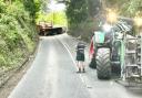 Tractor crash on A350 on the Wiltshire border