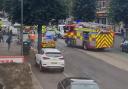 Road blocked after four vehicles crash