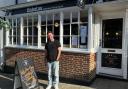 Peter Bendon outside Babelas Cafe in Lymington.