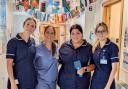 (Left to right) Paediatric research nurse Lucy Rubick, paediatric clinical research fellow Jemma Parratt, and paediatric research nurses Francesca Diaz and Nina Vanner