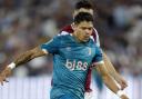 Bournemouth's Evanilson in action against West Ham United's Max Kilman during the Carabao Cup