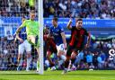 Bournemouth's Lewis Cook (right) celebrates scoring their side's second goal of the game during the Premier League match at Goodison Park, Liverpool. Picture date: Saturday August 31, 2024.