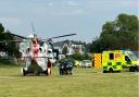 The Coastguard helicopter helped rescue a casualty on a coastal path on Purbeck.