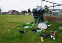 Overflowing bins in Wallisdown recreation ground