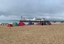 Tents on Bournemouth beach