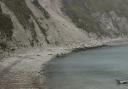 Landslide at Lulworth Cove in Purbeck