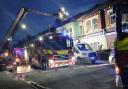 Emergency services in Palmerston Road on Saturday night