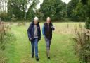 Elaine Spencer-White, farm manager at Bere Marsh Farm with MP Simon Hoare