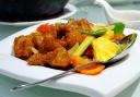 Sweet and sour pork stock image