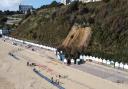 Drone pictures of the Durley Chine landslide on October 19, 2024