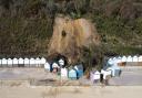 Drone pictures of the Durley Chine landslide on October 19, 2024